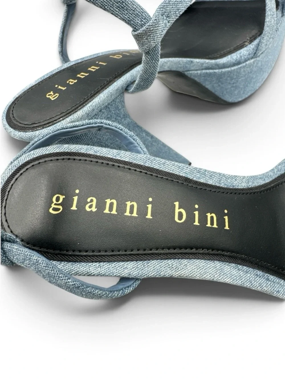BNWOB Gianni Bini Babels Denim Platform Heels Size 8.5 Y2K Style 6” Block Heel